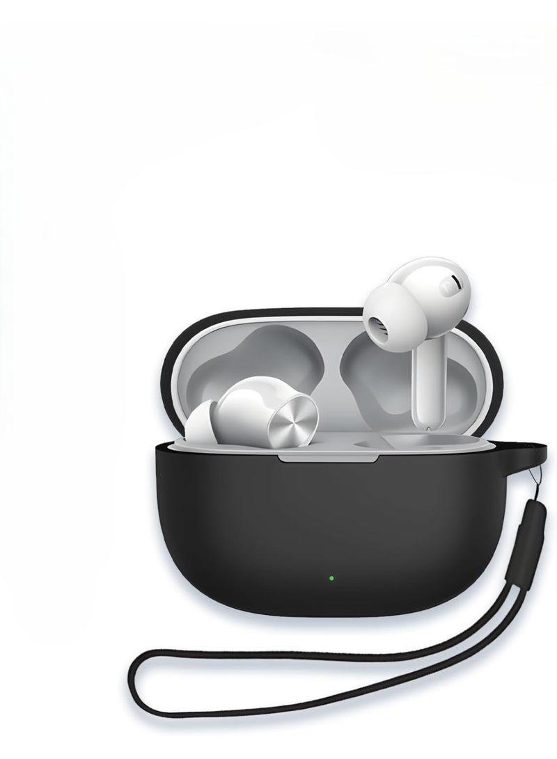 realme Buds T200 Lite Case Dust Proof Cover Earphone Protective Cover - realme Buds T200 Lite Case with Lanyard - Black - Image 1