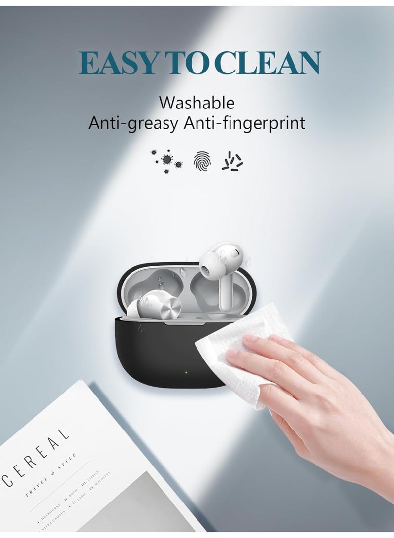 realme Buds T200 Lite Case Dust Proof Cover Earphone Protective Cover - realme Buds T200 Lite Case with Lanyard - Black - Image 4