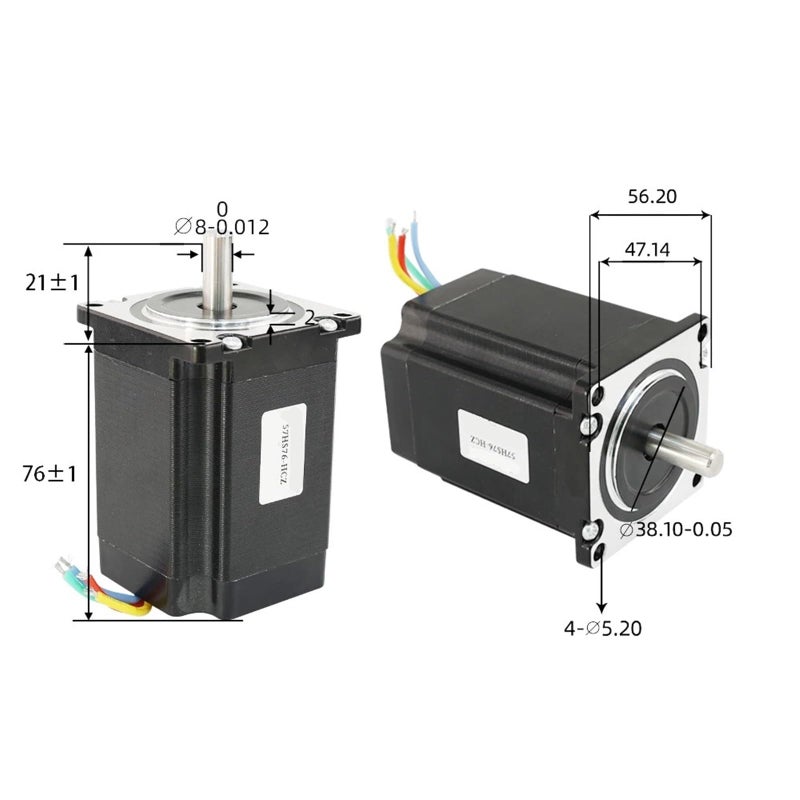 محرك خطوي Nema 23 57HS76 CZ 8 2 8A 189N Cm 4 أسلاك 76mm مخرج سفلي ثقب مغناطيسي - Image 3