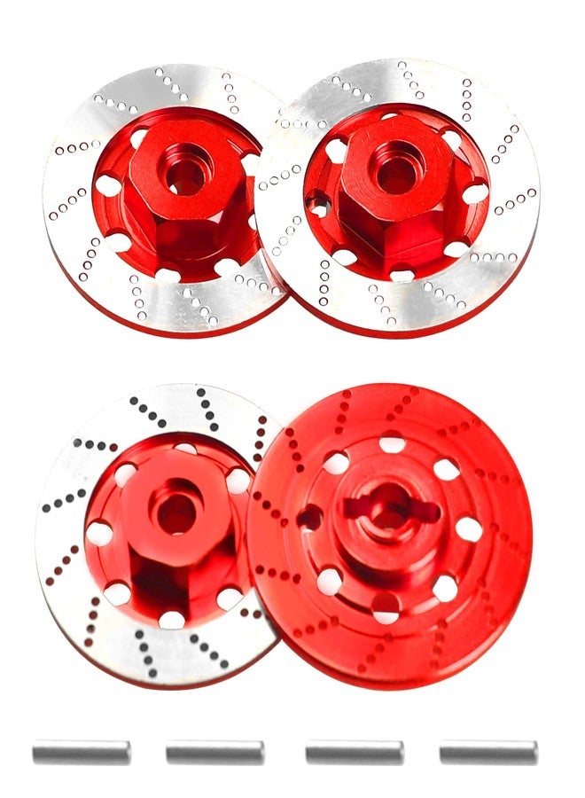 Vgoohobby 4Pack Vgoohobby Metal 12mm RC Car Hex Hub 12mm Brake Disc Wheel Hubs Adapter Spacer Compatible with Traxxas Tamiya Redcat HSP HPI 1/10 On-Road Car (Red) - Image 2