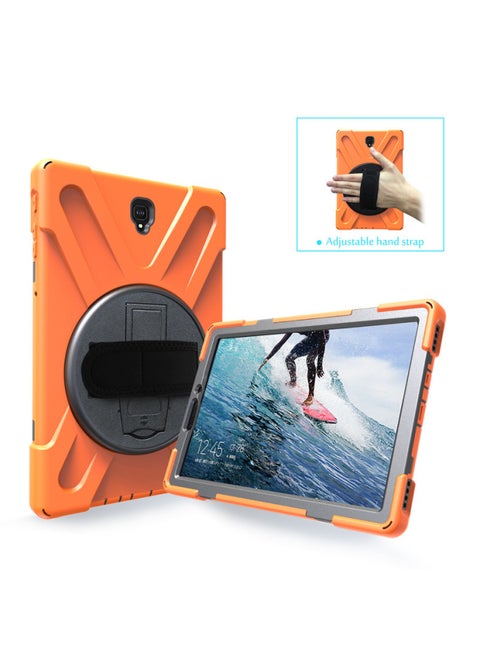 Suitable For Samsung Tab S4 T830 Pirate King Rotating Bracket Silicone Drop-resistant Tablet Cover T835 Strap Back Case-Color:Orange-Applicable Model:Samsung Tab A7 Lite 8.7 T220 T225 (full Set)