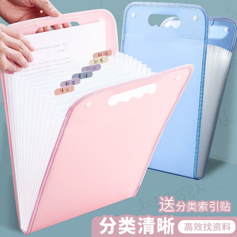 Wen Gu 13 Into The Vertical Portable Organ Folder Student Multi-Layer Test Paper Storage Bag Classification Organ Folder - Image 2