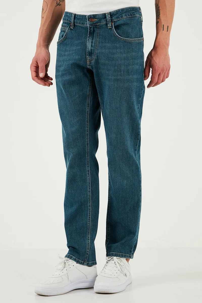 بوراتي Stretch Cotton Regular Fit Normal Waist Straight Leg Jeans Men's Jeans 2210S56PARMA