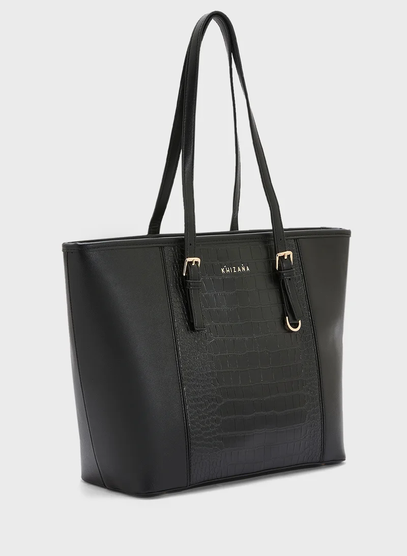 Khizana Croc Panel Tote Bag