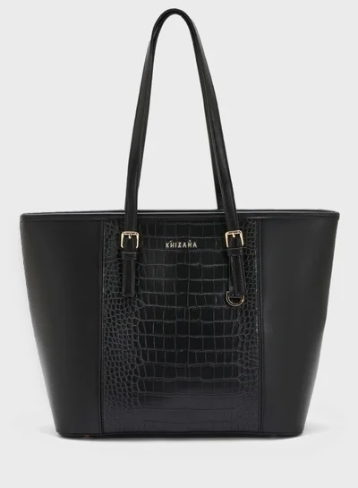 Khizana Croc Panel Tote Bag