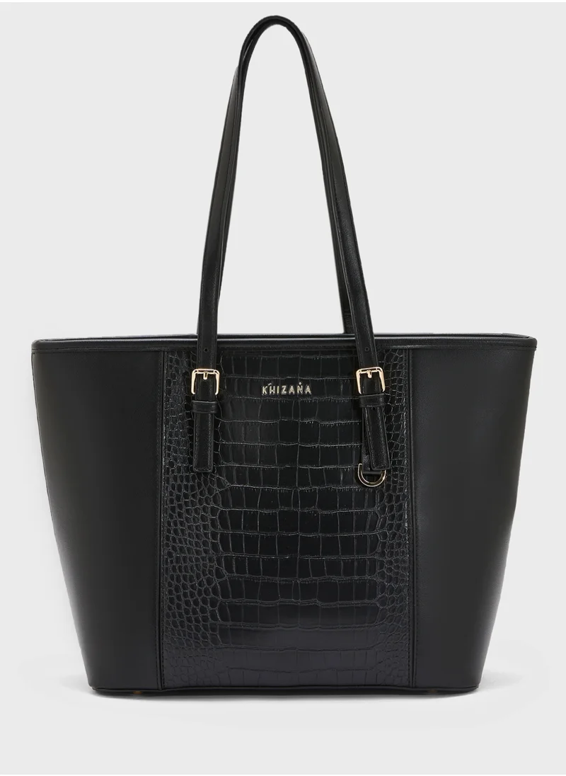 Khizana Croc Panel Tote Bag