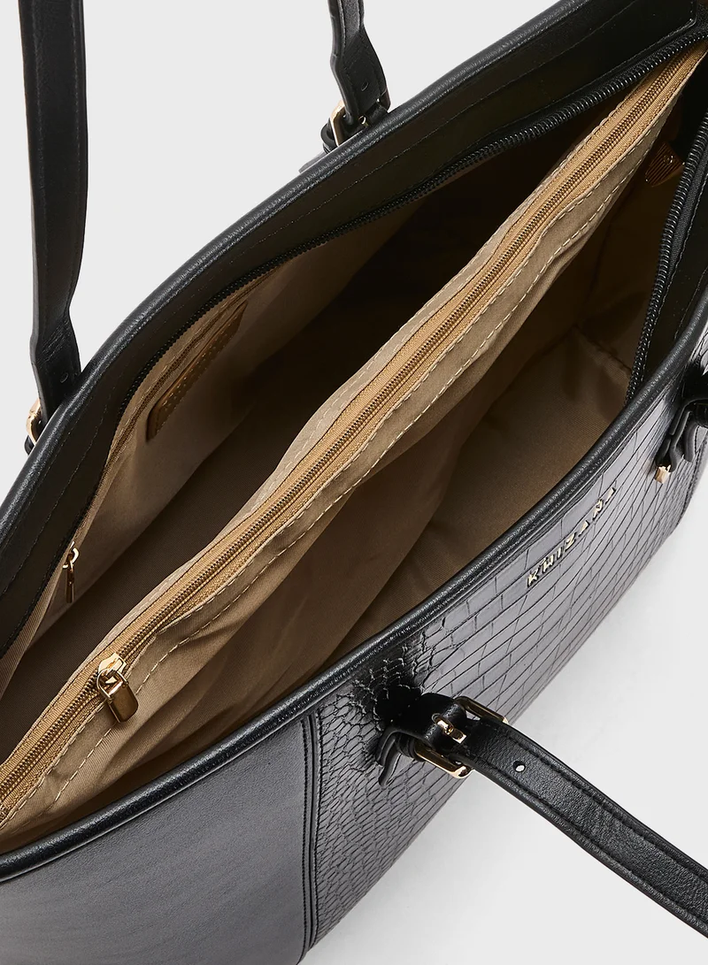 Khizana Croc Panel Tote Bag