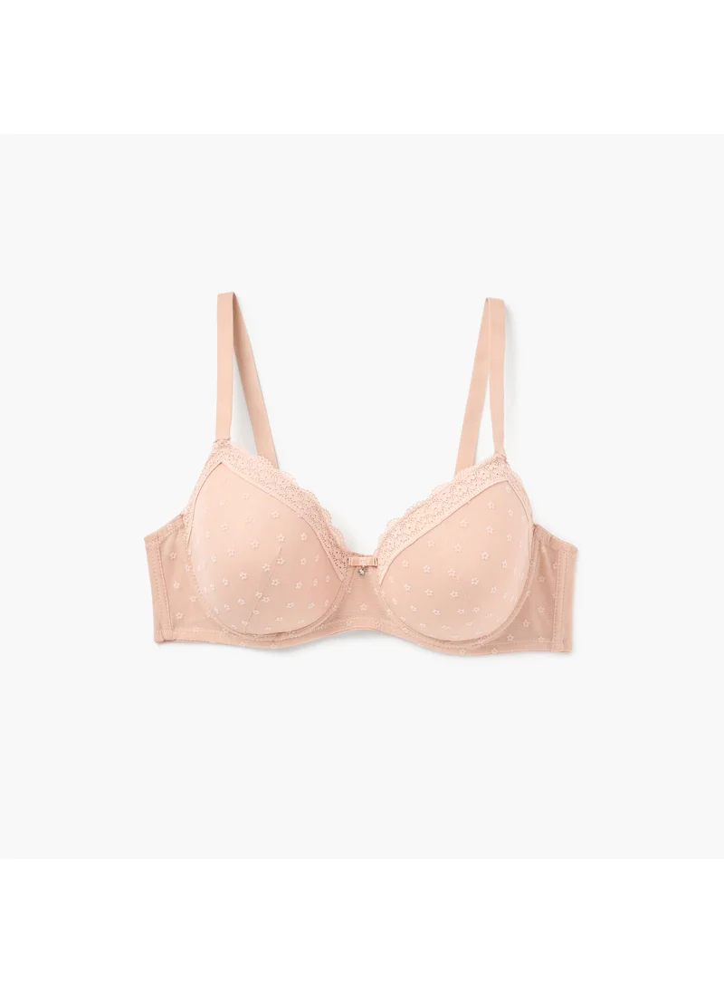 FAV Lace Detail Bra with Hook and Eye Closure