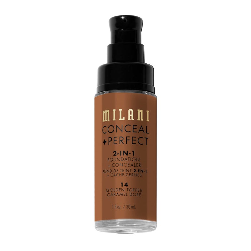 Milani Conceal + Perfect 2-in-1 Foundation + Concealer for a Flawless Complexion, Under Eye Corrector, Cover Redness and Imperfections, Waterproof and Sweatproof - Golden Toffee - Image 3