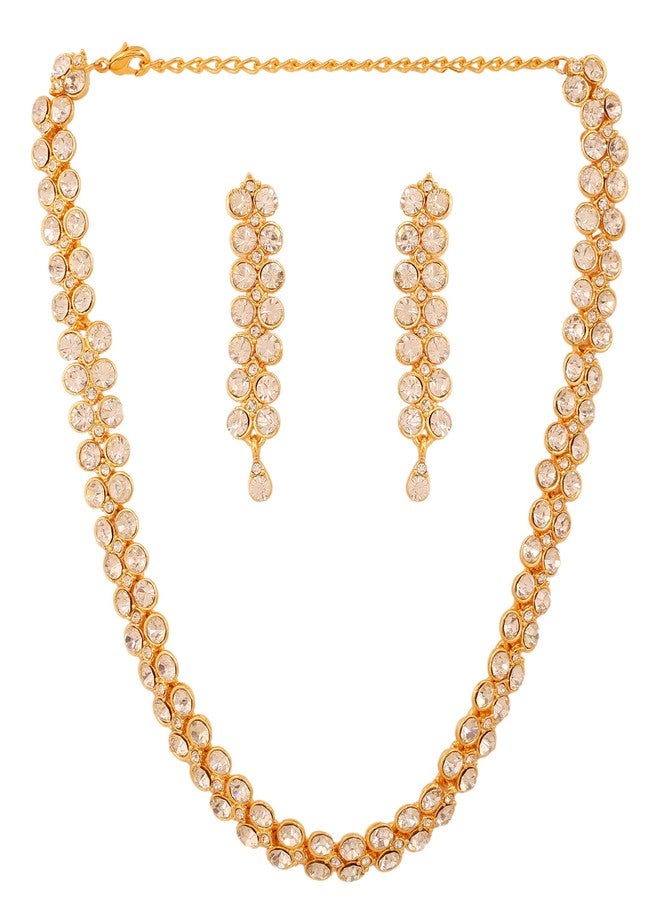 Touchstone Gold Plated Single Line Western Look Necklace Set for Women - Image 1
