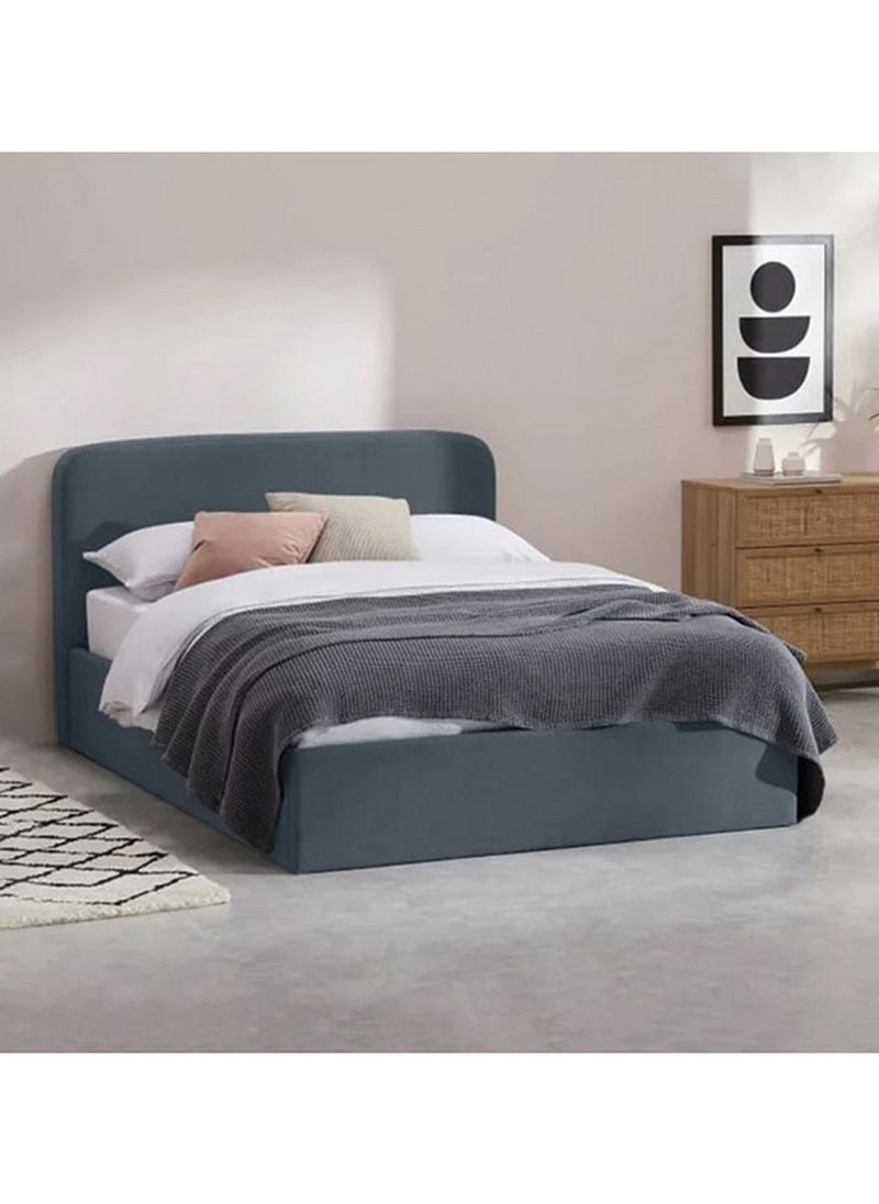 Modern - Button Tufted Bed Blue 100Cm - Image 1