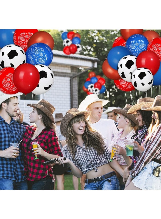 Zhanmai 60 Pieces Western Cowboy Bandana Balloons 12 Inch Blue Red Latex Balloons Arch Garland for Baby Shower Birthday Party Decorations - Image 5