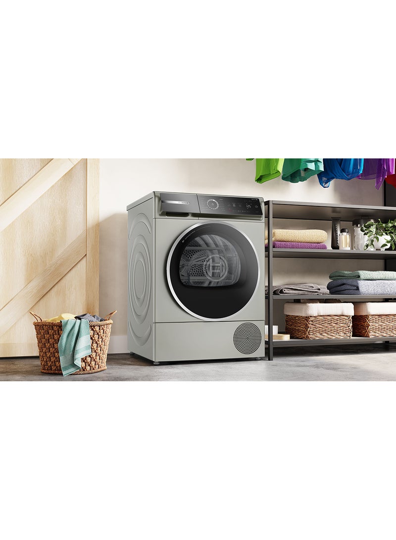 BOSCH Series 8 Free-Standing Heat Pump Dryer 9 kg, EcoSilence Drive, Touch Dial WQB245BXGC Silver Inox - Image 5