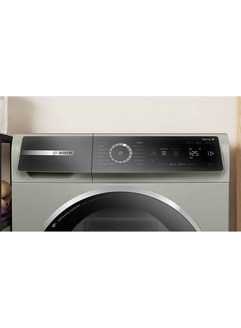 BOSCH Series 8 Free-Standing Heat Pump Dryer 9 kg, EcoSilence Drive, Touch Dial WQB245BXGC Silver Inox - Image 2