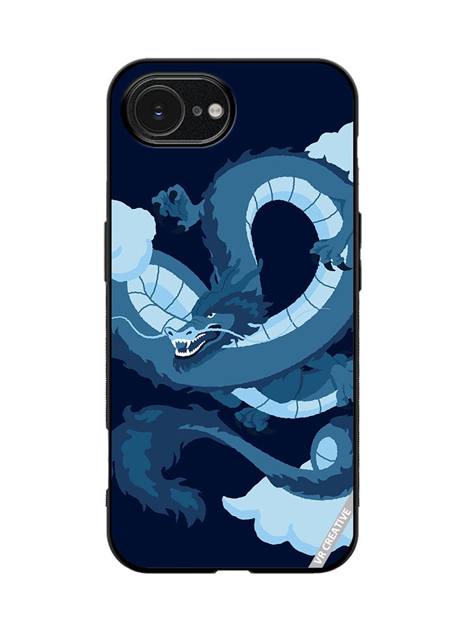 Protective Case Cover For Apple iPhone 16e Chinese Blue Dragon Design Multicolour