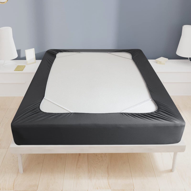 Box Spring Cover Queen Size Bed Skirt Wrap 4 Side of The Mattress Stretch  Snug Fit Ultra Soft Wrinkle Free Replacing Bed Skirts for Hotel and Home Black Queen