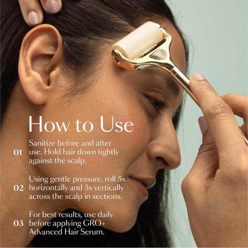 VEGAMOUR أداة ديرمارولر المتقدمة VEGAMOUR GRO+ | 1,200 إبرة ميكرونيدل 0.25 مم لفروة الرأس | تقشير لطيف لفروة الرأس | رأس عريض لتغطية قصوى - Image 4