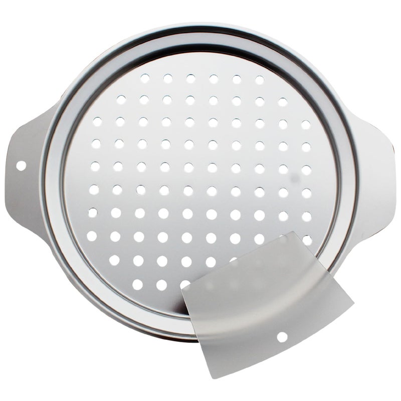 Zoie  Chloe Spaetzle Maker Lid with Scraper  Easy To Use Spaetzle Press For Traditional German Dumplings  Egg Noodles  DishwasherSafe Premium Stainless Steel  Round Strainer 107x128x75