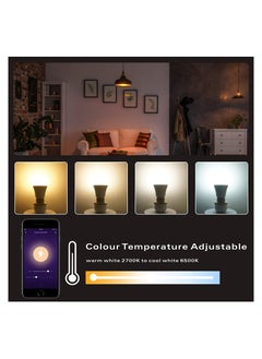 SASKA Smart LED Bulb E27 - 10W - Pack of 2 - WIFI Control Color Adjustable Light Works with Alexa/Google Home RGB+CW+WW  - Image 3