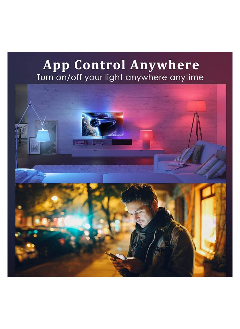 SASKA - Smart LED Bulb E27 - 10W - Pack of 2 - WIFI Control Color Adjustable Light Works with Alexa/Google Home RGB+CW+WW - Image 1