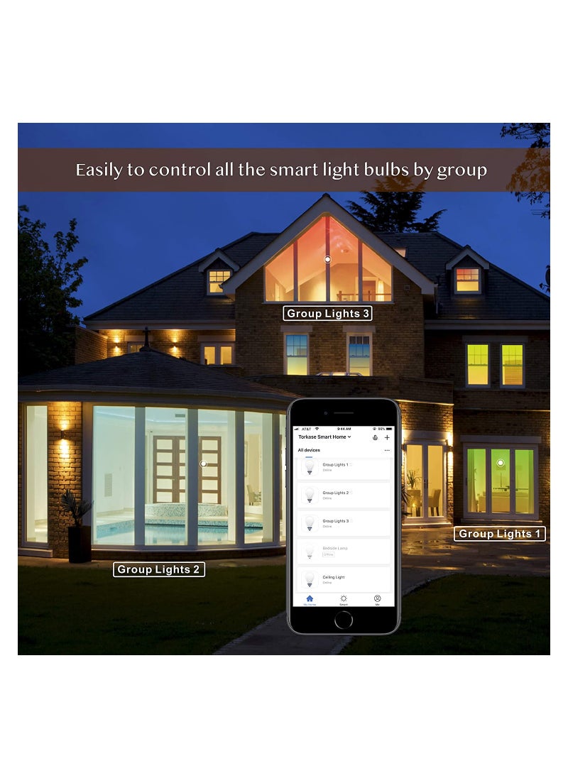SASKA - Smart LED Bulb E27 - 10W - Pack of 2 - WIFI Control Color Adjustable Light Works with Alexa/Google Home RGB+CW+WW - Image 1