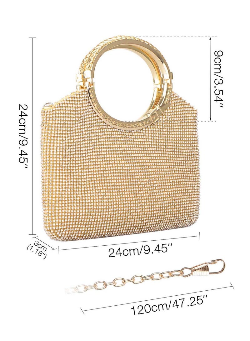 KASTWAVE Rhinestone Clutch Crystal Evening Clutch Bag, Sparkly Purse Wedding Purses Handbag Diamante Clutch Bag Beaded Crossbody Bag For Party Engagement Dinner Banquet (Small)  - Image 3