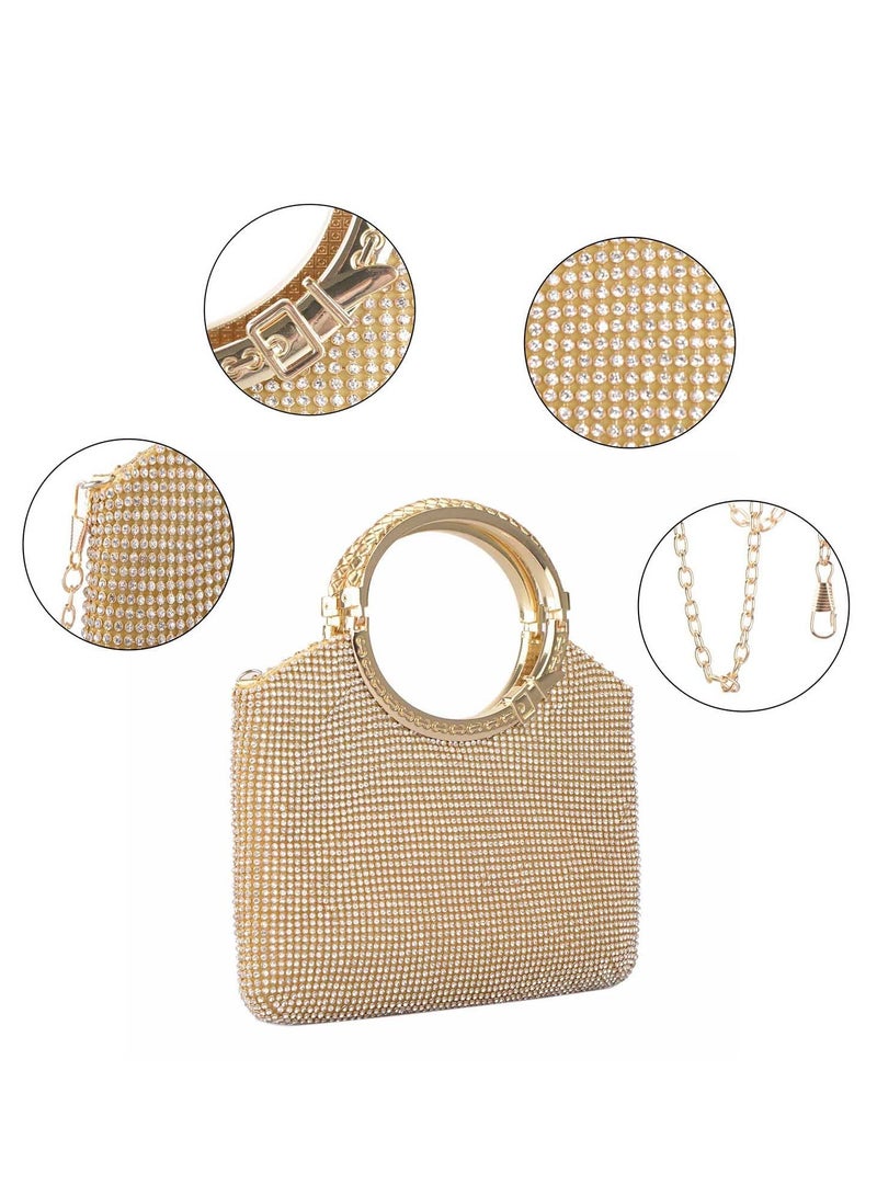 KASTWAVE Rhinestone Clutch Crystal Evening Clutch Bag, Sparkly Purse Wedding Purses Handbag Diamante Clutch Bag Beaded Crossbody Bag For Party Engagement Dinner Banquet (Small)  - Image 2