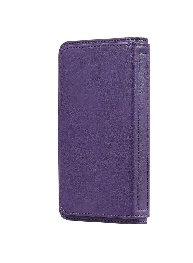 S-TOP Case For Samsung Galaxy A22 5G Multifunctional Magnetic Copper Buckle Horizontal Flip Solid Color Leather Case with 10 Card Slots & Wallet & Holder & Photo Frame - Image 3