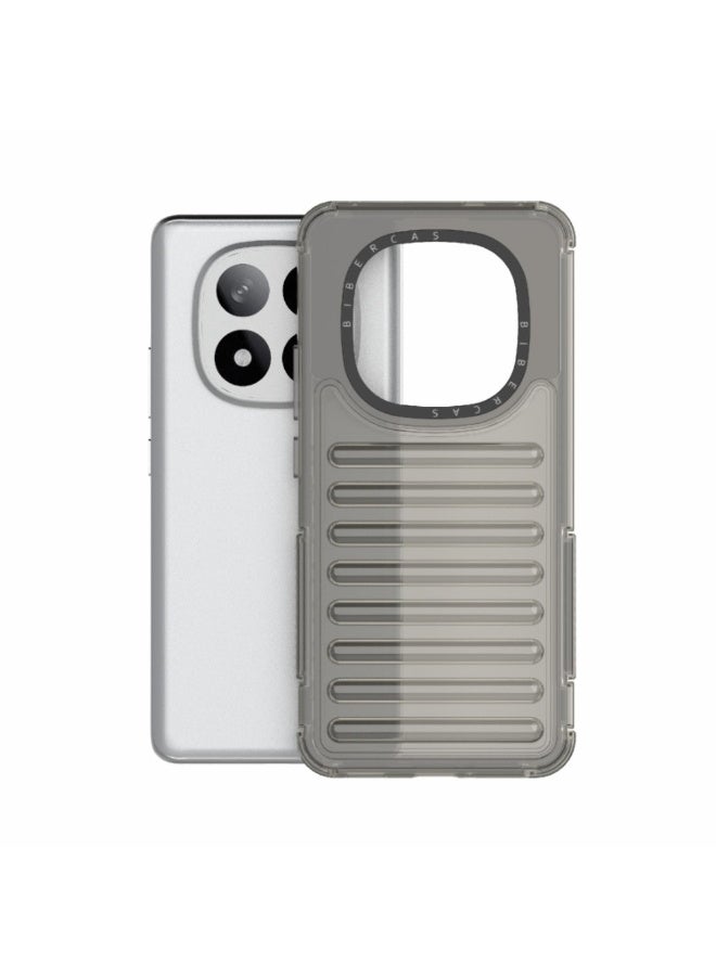 Shockproof Transparent Case for Xiaomi Redmi Note 14 Pro Plus 5G – Soft Silicone Back Cover with Air Cushion Corner Protection – Grey Transparent - Image 2