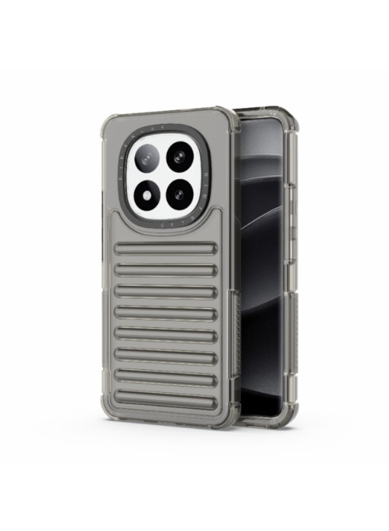 Shockproof Transparent Case for Xiaomi Redmi Note 14 Pro Plus 5G – Soft Silicone Back Cover with Air Cushion Corner Protection – Grey Transparent - Image 3