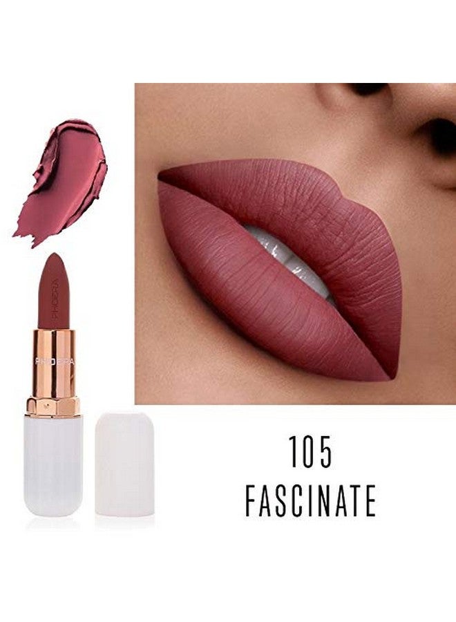 Phoera Absolute Velvet Matte Lipstick Long Lasting Waterproof Pigment Makeup (105 Fascinate) - Image 3