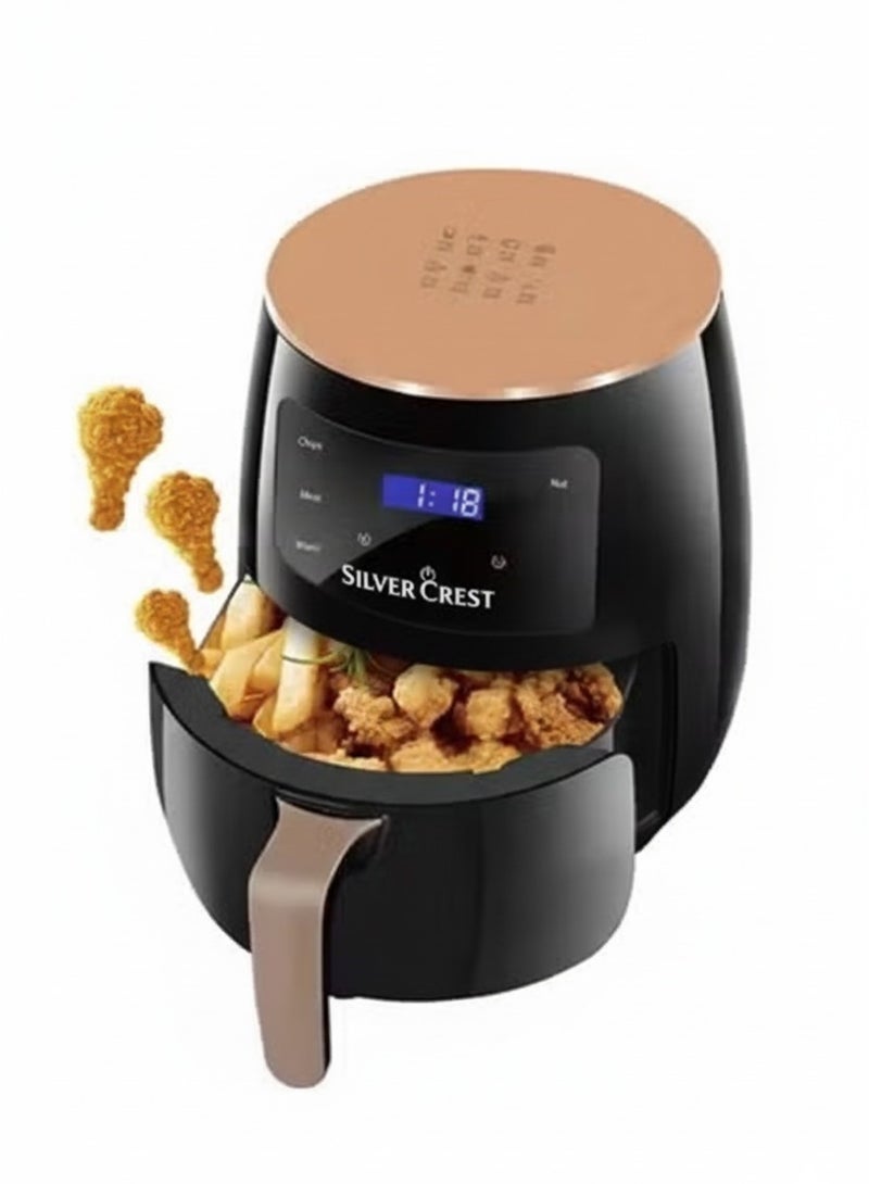 SILVER CREST Digital Air Fryer 6L – 2400W Stainless Steel Rapid Air Fryer with Non-Stick Basket, LED Touch Display, 7 Preset Cooking Modes, Preheat Function for Frying, Grilling & Roasting - Image 1