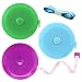 BUSHIBU Measuring Tape Retractable 60 Inch Soft Fabric Tape Measure for Body Push Button Sewing Measurement Tape for Cloth Waist3 PackGreen Purple Sky Blue - Image 2