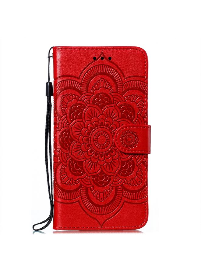 اس-توب جراب لهاتف Samsung Galaxy S22+ 5G، جراب جلدي بنقشة ماندالا الشمس مع حامل وفتحات للبطاقات ومحفظة وحبل - Image 2