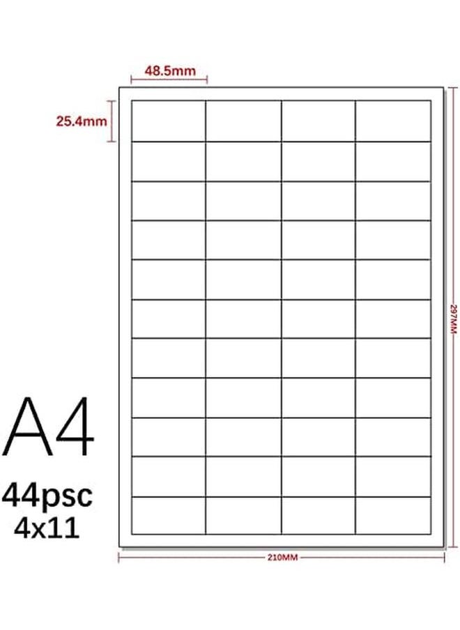 Printable A4 Self Adhesive Stickers Shipping Mailing Label Fba Package Paper Compatible For Laser And Ink Jet Printers 44 Up Labels White100 Sheets 4400 Labels A4 Label 44Pcs 100L