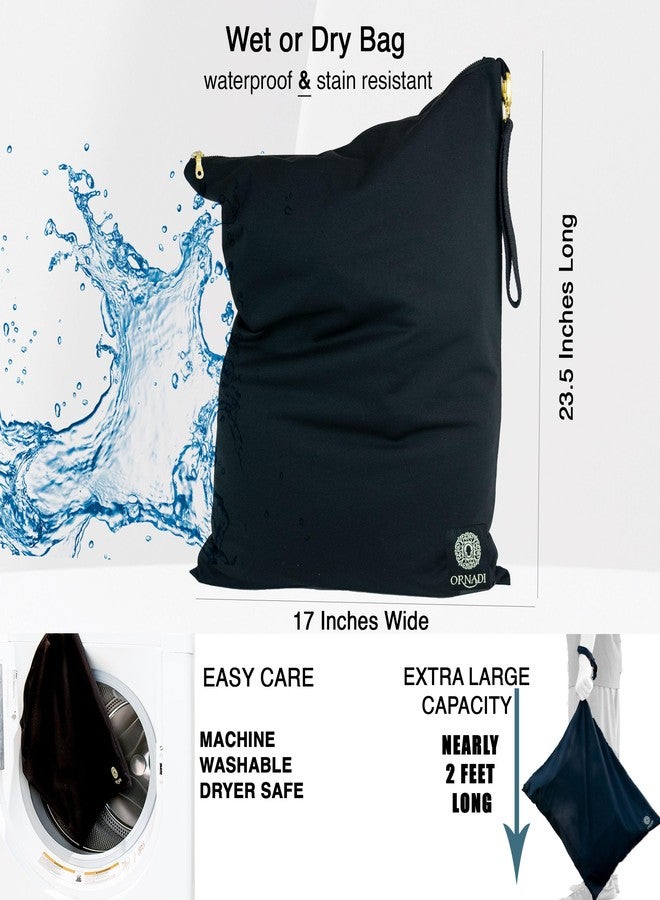 Ornadi X Large Waterproof Antimicrobial Wet Dry Bag Inhibits Bacteria & Odor from Sweaty Gym Clothes, Dirty Laundry, Swimsuits & Towels for Odor Proof Travel Made in USA 17 X 23.5 inch - Image 4