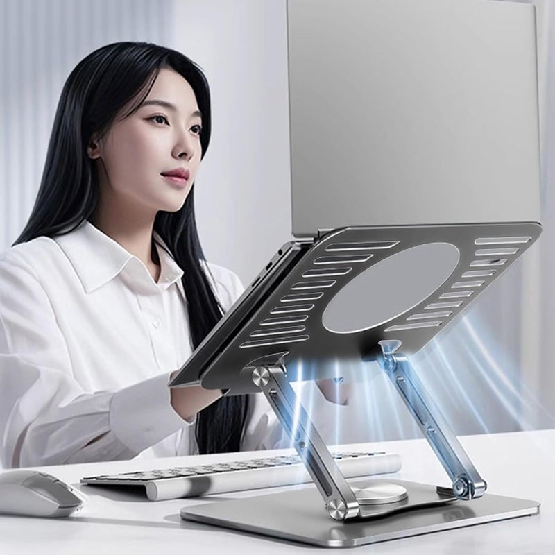 ordinarYone 360 Degree Rotating Foldable Laptop Stand Adjustable Heights Angled Sturdy Portable for 8 to 15.6inch Notebook Us - Image 4