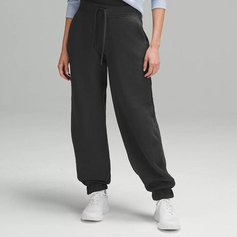 Womens Autumn High Waist Slim Joggers smoked red - Image 2