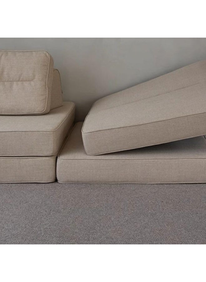 Poppins HOME Modern Modular Sofa Set, Upholstered Sectional with Chaise Lounge (Beige) - Image 2