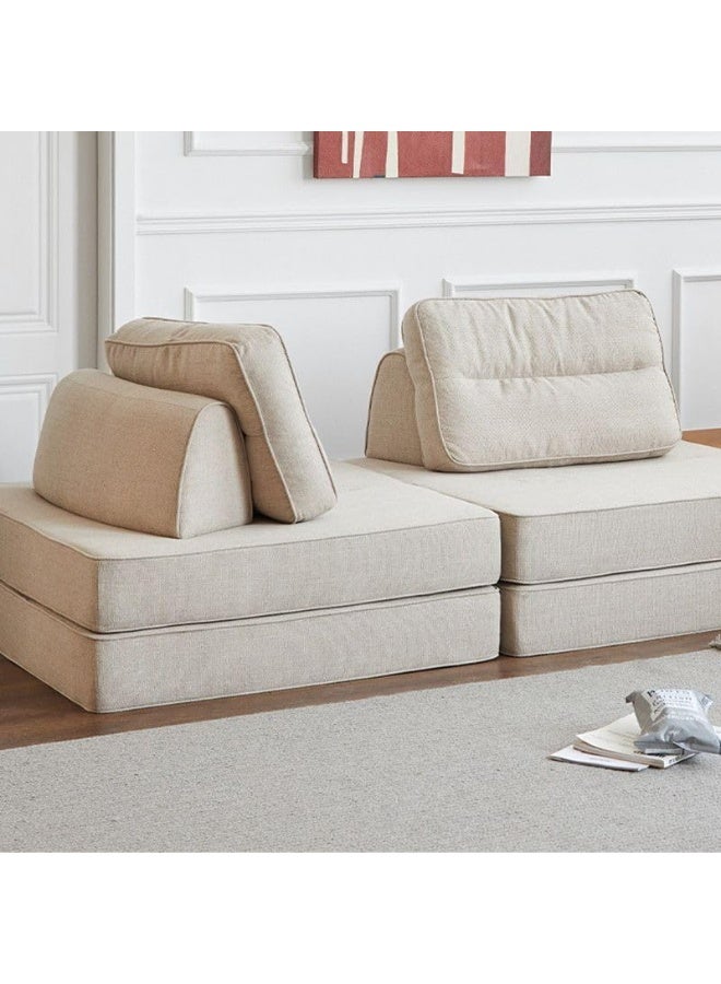 Poppins HOME Modern Modular Sofa Set, Upholstered Sectional with Chaise Lounge (Beige) - Image 3