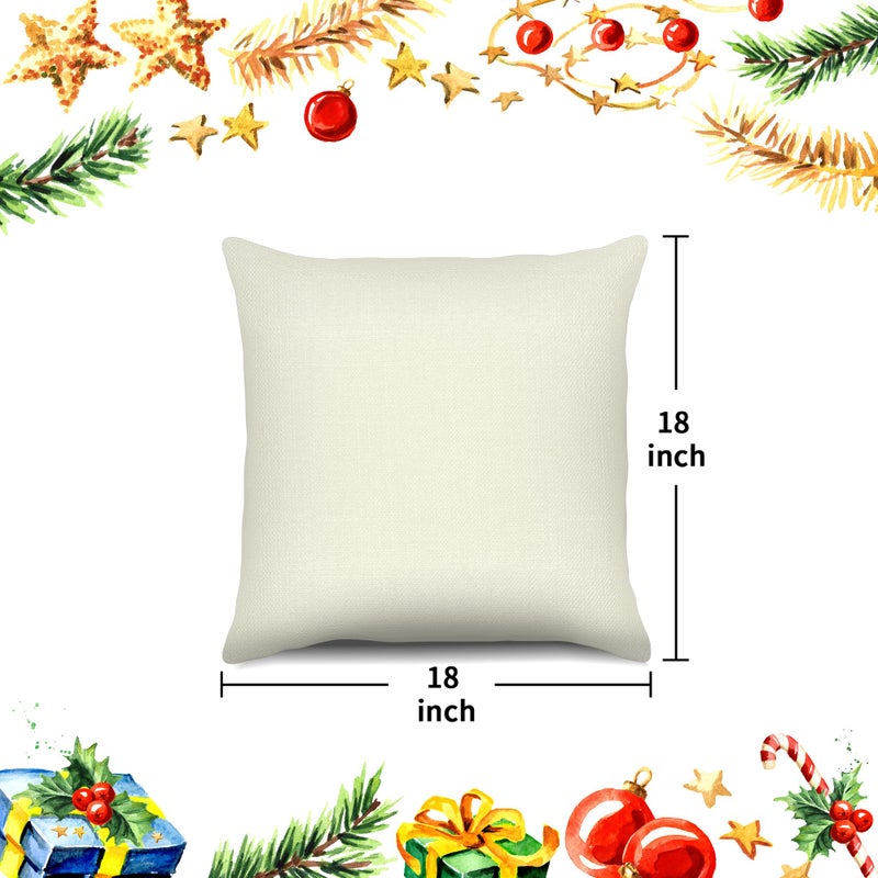 LITIVY Christmas Pillow Covers Set of 4 for Xmas Decorative Pillowcase Winter Holiday Throw Cushion Case for Home Christmas Decor (Snowman Xmas Tree) (Pink  18 x18) - Image 5