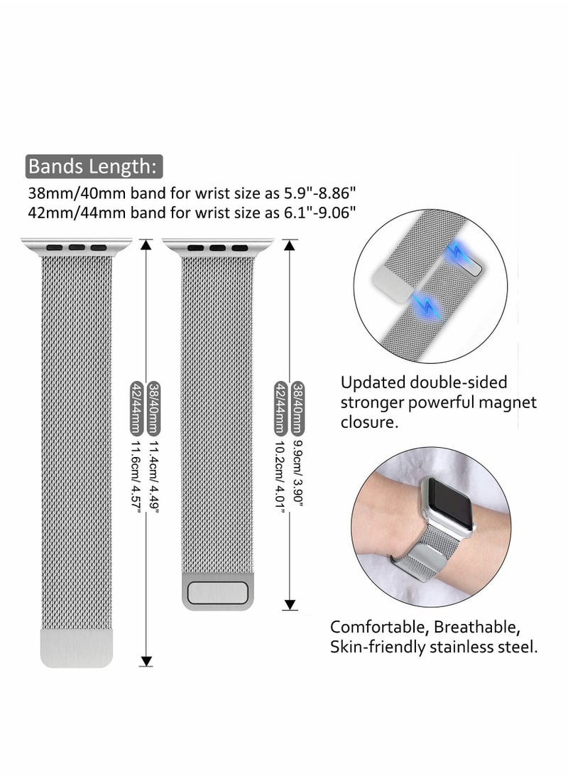 Y&D - Compatible for Apple Watch Band, Adjustable Stainless Steel Magnetic Absorption Strap Replacement 42mm 44mm 45mm iWatch Series SE 7/6/5/4/3/2/1 - Image 1