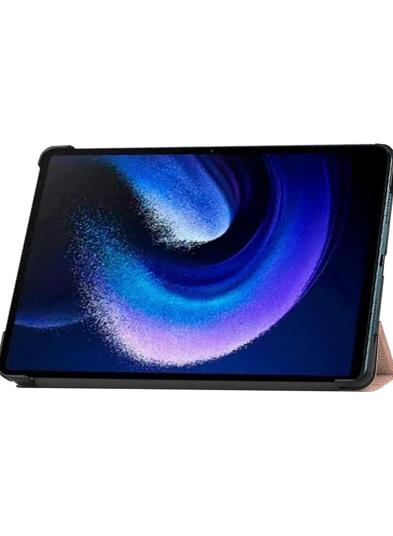 VKL Xiaomi Pad 6 / Xiaomi Pad 6 Pro 2023 case for, Slim Lightweight Hard Shell Cover with Three fold Stand, with Auto Sleep Wake Anti-scratch Smart Protective Cover (Case, Rose Gold) - Image 3