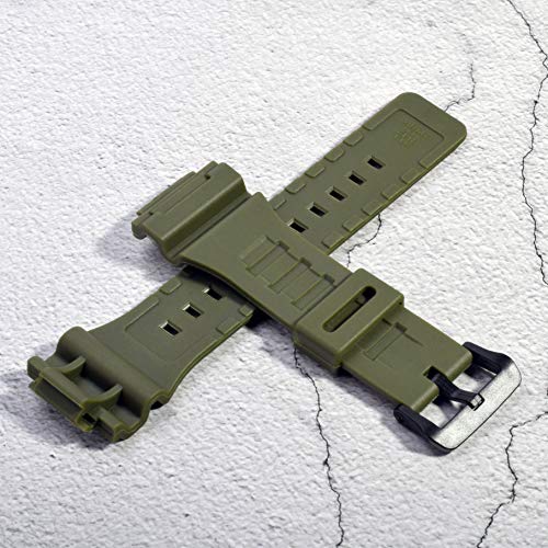 OliBoPo Waterproof Natural Resin Replacement Watch Band for Casio SGW-300H AE-1200 W-800H AQ- S800W AQ-S810W (Army Green) - Image 2