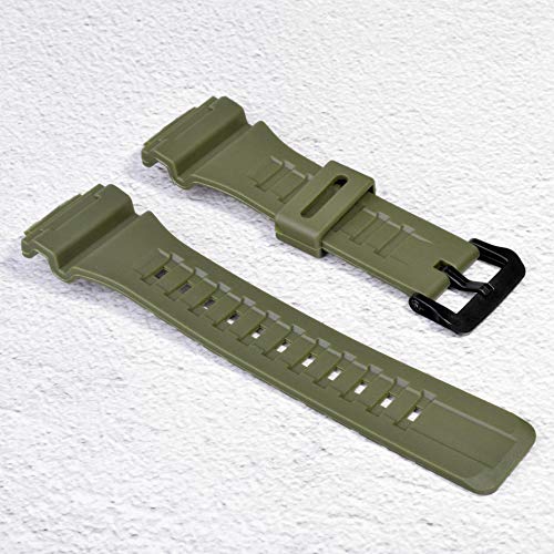 OliBoPo Waterproof Natural Resin Replacement Watch Band for Casio SGW-300H AE-1200 W-800H AQ- S800W AQ-S810W (Army Green) - Image 3