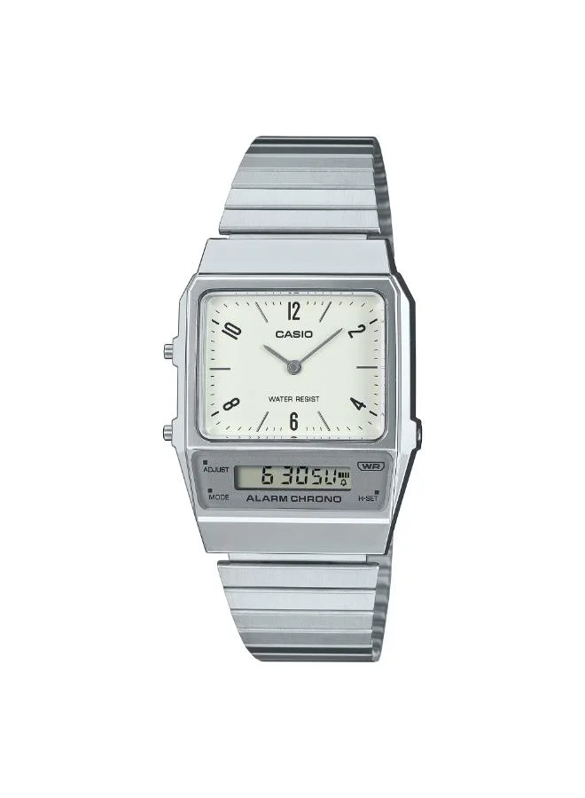 كاسيو Unisex Stainless Steel Analog-Digital Watch AQ-800E-7A2DF - 32.1 mm
