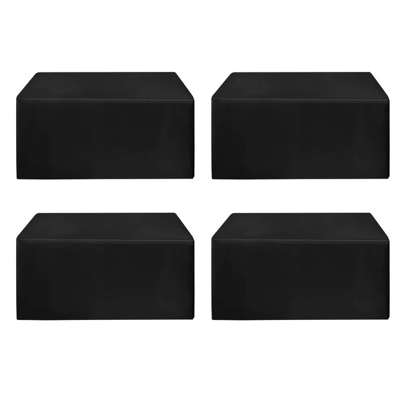 HolidayIdeas Fitted Black Tablecloths 72 x 30 Inch 4 Pack Rectangle Table Clothes for 6 Foot Tables Polyester Fabric Table Cover for Vendor Booth Parties Holiday Dinner Wedding Trade Show