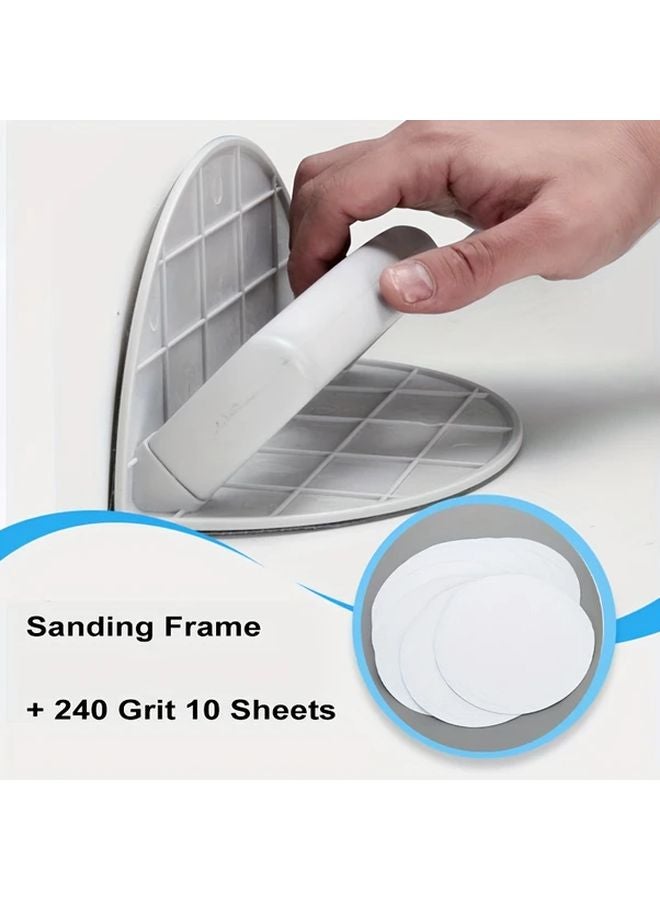 أداة سنفرة زوايا الحوائط الجافة مع نظام ورق الصنفرة ذاتي اللصق، تشمل 10 أوراق - Image 1