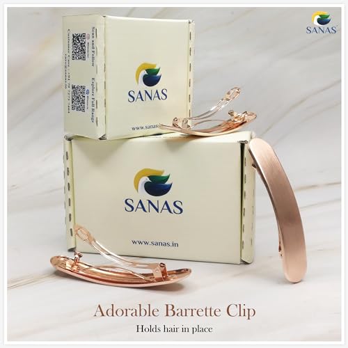 Sanas Copper Barrette Hair Clips For Women Daily Use (1Pc) Premium Clips For Hair Back Clips For Women Stylish Latest Metal Hair Accessories For Woman Wedding Indian (1Pc) (Brushed Copper Shade) - Image 4