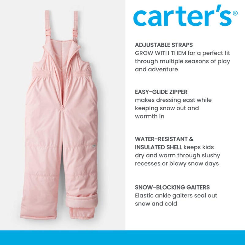 Carter's Unisex Kids Insulated Snow Bib Snow-ver-all Ski Pants, Turquoise, 3T - Image 4